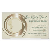 Carte De Visite Magnétique Lecteur de tarot céleste d'or (devant)