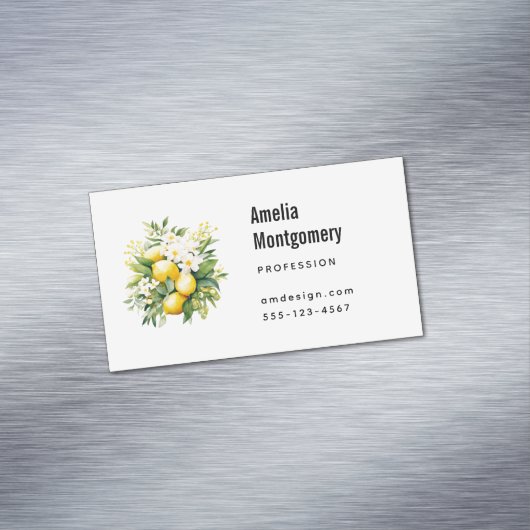 Carte De Visite Magnétique Lemon Bouquet with White Blossoms (In Situ)