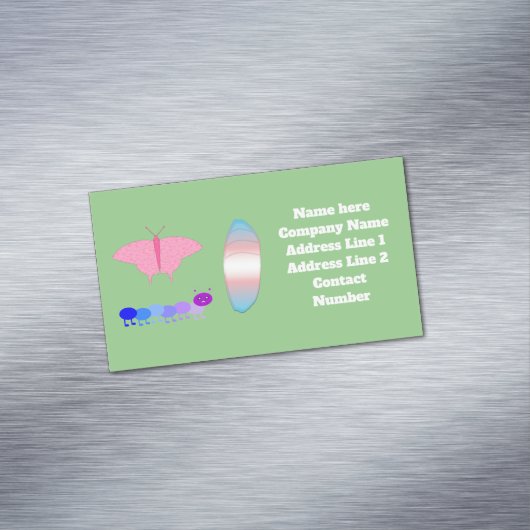 Carte De Visite Magnétique LGBTQIA Transgenre Fierté Caterpillar to Butfly (In Situ)