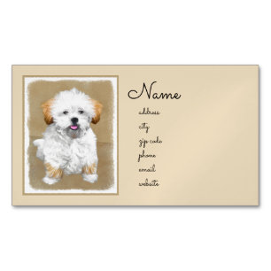 Carte De Visite Magnétique Lhasa Apso Puppy Peinture - Cute Original Chien Ar