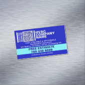 Carte De Visite Magnétique Licence & Code Qr | Blue Professionnel HVAC (In Situ)