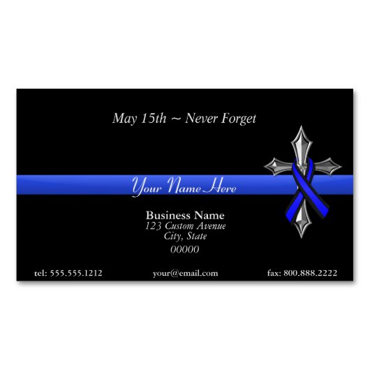 Carte De Visite Magnétique Ligne bleue mince (devant)