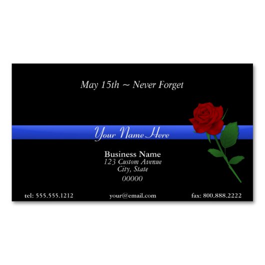 Carte De Visite Magnétique Ligne bleue mince (devant)