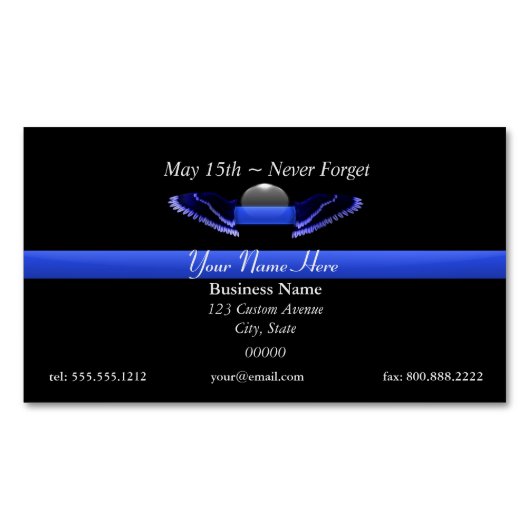 Carte De Visite Magnétique Ligne bleue mince (devant)