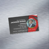 Carte De Visite Magnétique L'immobilier rouge et noir (In Situ)