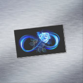 Carte De Visite Magnétique L'infini lumineux avec une rose bleue (In Situ)