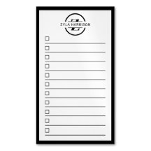 Liste de tâches à faire avec monogramme noir et bl