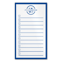 Liste de tâches à faire en bleu marine avec monogr