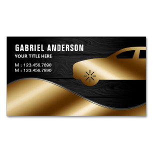 Carte De Visite Magnétique Location de voiture de luxe avec chauffeur en bois