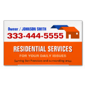 Carte De Visite Magnétique Logement d'urgence et services résidentiels (devant)