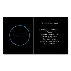 Carte De Visite Magnétique Logo Black White Professionnel Entreprise