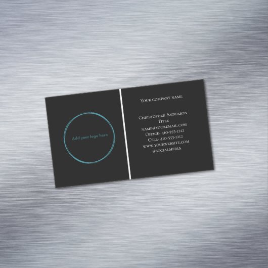 Carte De Visite Magnétique Logo Black White Professionnel Entreprise (In Situ)