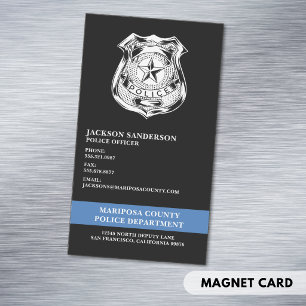 Carte De Visite Magnétique Logo d'agent de la force publique du département d