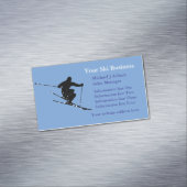 Carte De Visite Magnétique Logo de Blue Snow Skier (In Situ)
