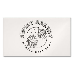 Carte De Visite Magnétique Logo de boulangerie sucrée vintage