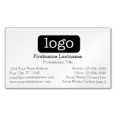 Carte De Visite Magnétique Logo de conception d'entreprise de base et coordon (devant)