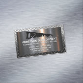 Carte De Visite Magnétique Logo de construction de scie à main | Métallique (In Situ)