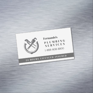 Carte De Visite Magnétique Logo de l'entreprise de services de plomberie prof