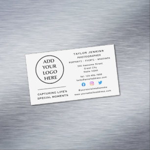 Carte De Visite Magnétique Logo de l'entreprise professionnelle Médias sociau