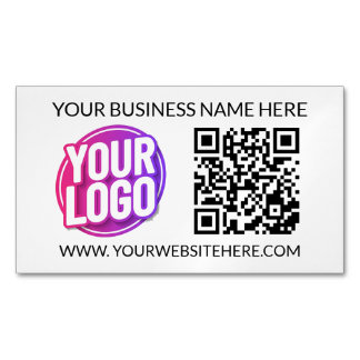 Carte De Visite Magnétique Logo de l'équipe de votre entreprise & Code QR & T
