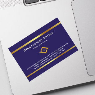 Carte De Visite Magnétique Logo de maison bleu marine de l'immobilier Realtor