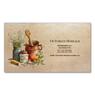 Carte De Visite Magnétique Logo de plantes Vintage