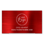 Carte De Visite Magnétique Logo d'entreprise Faux Bright Red Foil (devant)