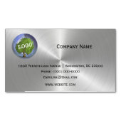 Carte De Visite Magnétique Logo d'entreprise promotionnel Argent (devant)