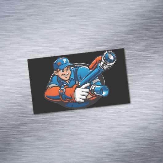 Carte De Visite Magnétique logo des services de plomberie (In Situ)