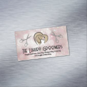 Carte De Visite Magnétique Logo du coeur de chat de chien | Ciseaux | Bokeh (In Situ)