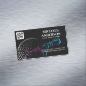 Carte De Visite Magnétique Logo du microphone | Podcast Vlogger (In Situ)