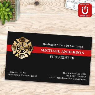 Carte De Visite Magnétique Logo du service d'incendie personnalisé simple Fir