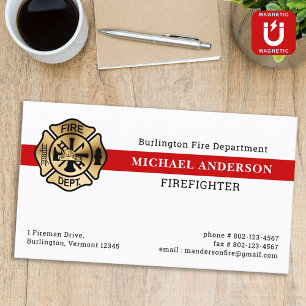 Carte De Visite Magnétique Logo du service d'incendie personnalisé simple Fir