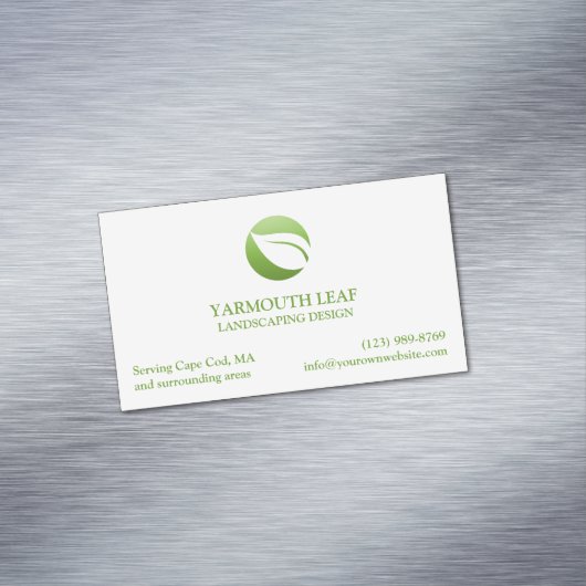 Carte De Visite Magnétique Logo Feuille d'entretien de pelouse (In Situ)