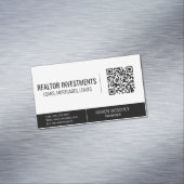 Carte De Visite Magnétique Logo Finance | Investisseur immobilier | Code QR (In Situ)