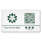Carte De Visite Magnétique 🌼 logo fleuriste vert et blanc (devant)