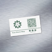 Carte De Visite Magnétique 🌼 logo fleuriste vert et blanc (In Situ)