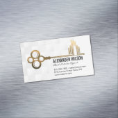 Carte De Visite Magnétique Logo Gold Key City | Immobilier (In Situ)