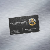 Carte De Visite Magnétique Logo Gold Silver House et Building (In Situ)