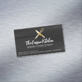 Carte De Visite Magnétique Logo Golden Chef Knife Whisk (In Situ)
