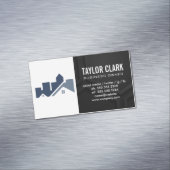 Carte De Visite Magnétique Logo immobilier | Arrière - plan noir (In Situ)