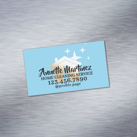 Carte De Visite Magnétique Logo maison d'or nettoyage (In Situ)