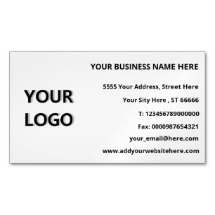 Carte De Visite Magnétique Logo personnalisé Informations de contact complè