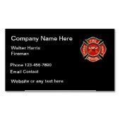 Carte De Visite Magnétique Logo Pompiers Et Pompiers (devant)