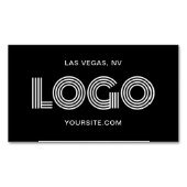 Carte De Visite Magnétique Logo rectangulaire moderne noir et blanc (devant)