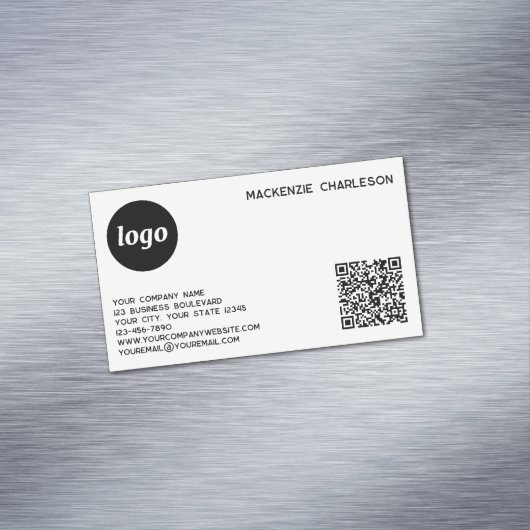 Carte De Visite Magnétique Logo simple et code QR (In Situ)