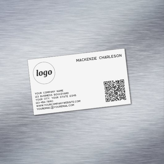 Carte De Visite Magnétique Logo simple et code QR (In Situ)