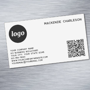 Carte De Visite Magnétique Logo simple et code QR