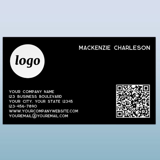 Carte De Visite Magnétique Logo simple et code QR