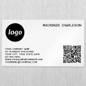 Carte De Visite Magnétique Logo simple et code QR